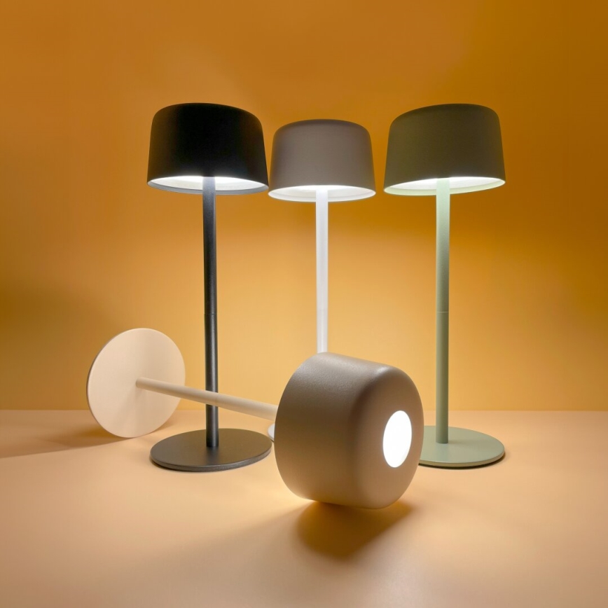 Zuma Line - LED Dimmelhető Asztali lámpa tölthető LED/2W/1200 mAh IP44 krémes