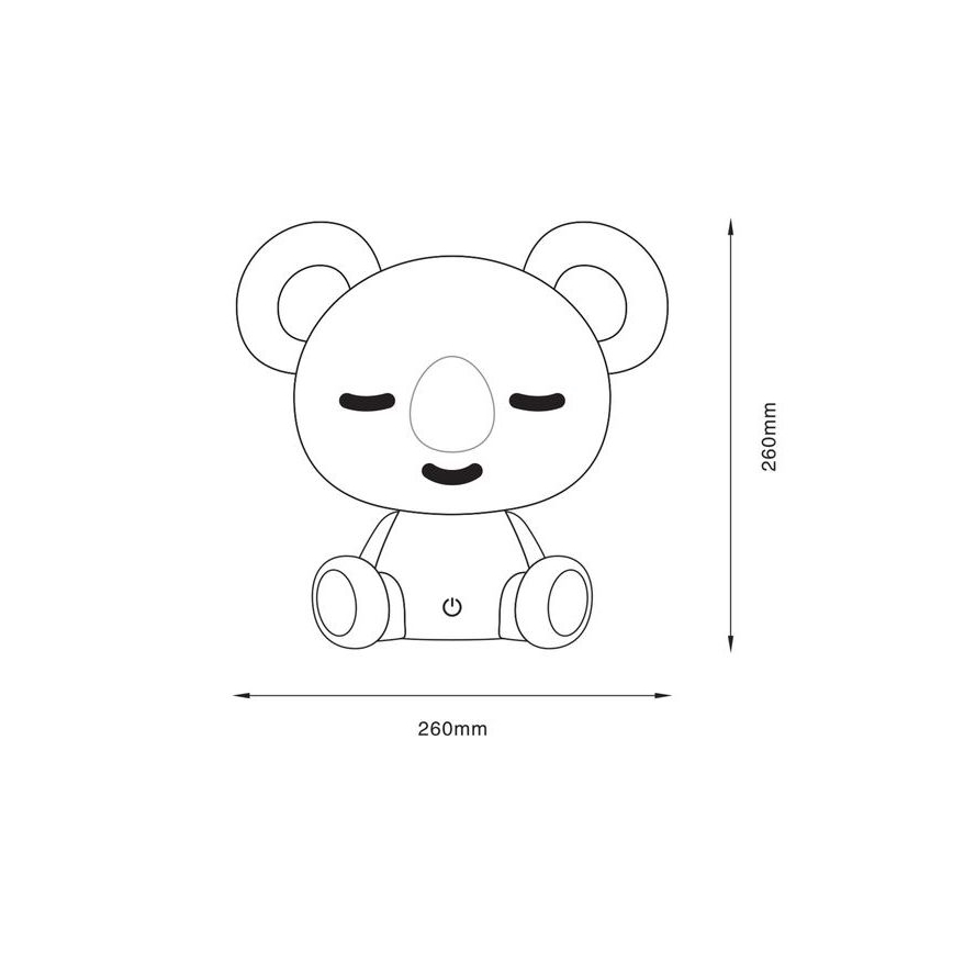 Zuma Line - LED Dimmelhető gyermek érintős asztali lámpa LED/3W/230V koala szürke