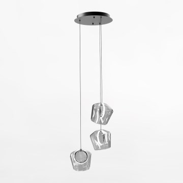 Zuma Line - LED Csillár zsinóron 3xLED/6W/230V fekete/átlátszó