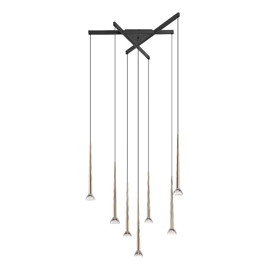 Zuma Line - LED csillár zsinóron 7xLED/6W/230V fekete/arany