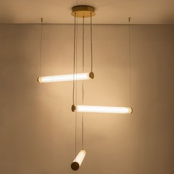 Zuma Line - LED fényerőszabályozható kábeles csillár LED/64W/230V 2700-6500K arany + távirányító