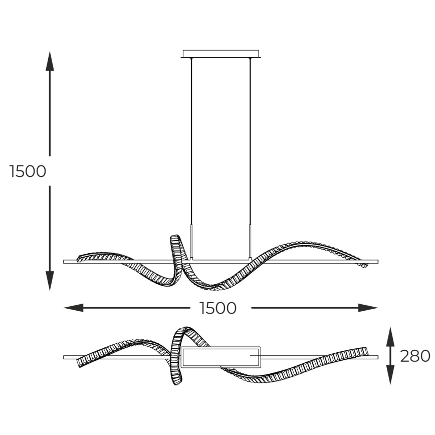 Zuma Line - LED dimmelhető kristály csillár kábellel LED/24,5W/230V 2700-6000K + távirányító