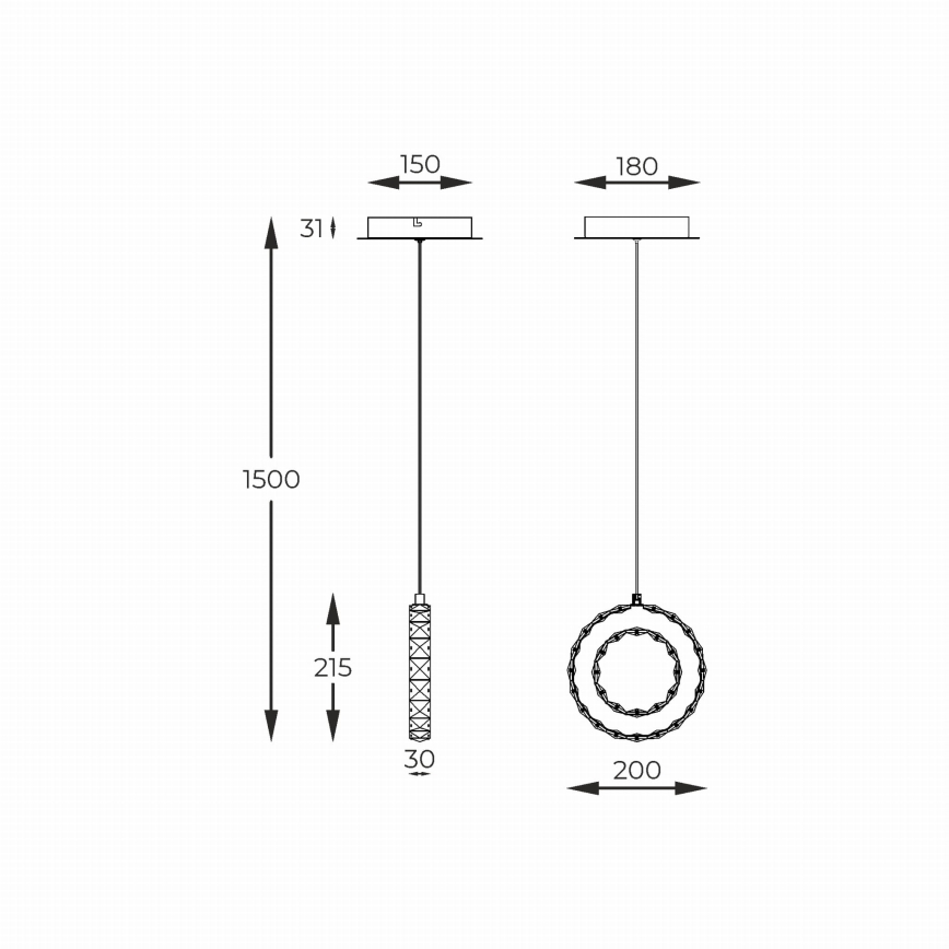 Zuma Line - LED dimmelhető függeszték kábellel LED/10W/230V arany