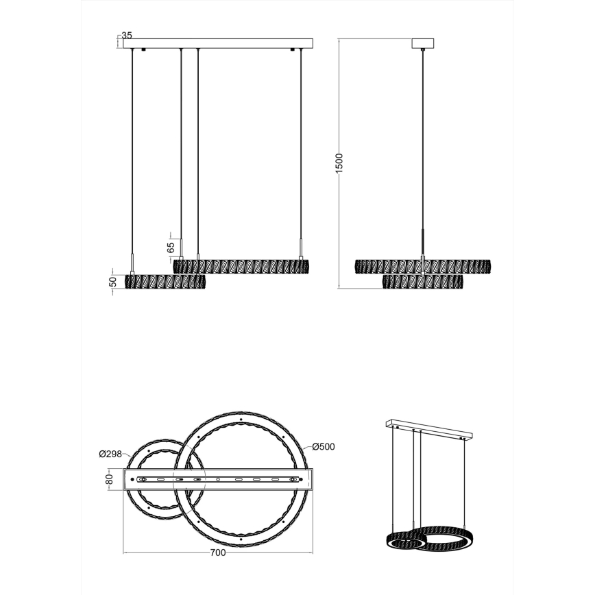 Zuma Line - LED csillár kábelen LED/36W/230V rózsaarany