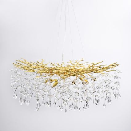 Zuma Line - Kábelre függeszthető csillár, 14×G9 (3,5 W), 230 V, Ø 100 cm, aranyszínű