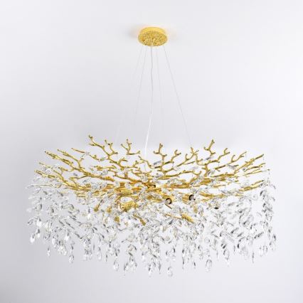 Zuma Line - Kábelre függeszthető csillár, 14×G9 (3,5 W), 230 V, Ø 100 cm, aranyszínű