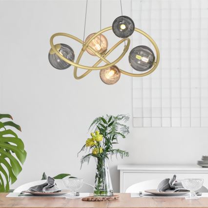 Zuma Line - Csillár zsinóron 5xG9/3,5W/230V arany