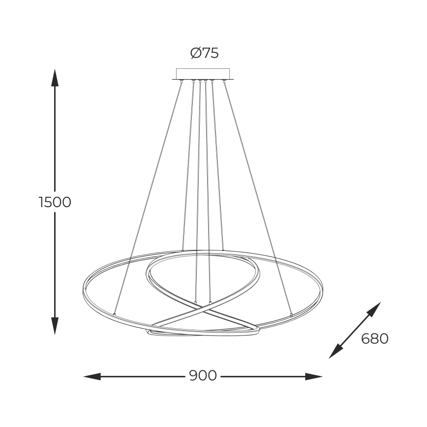 Zuma Line - LED dimmelhető függeszték kábellel LED/56W/230V arany