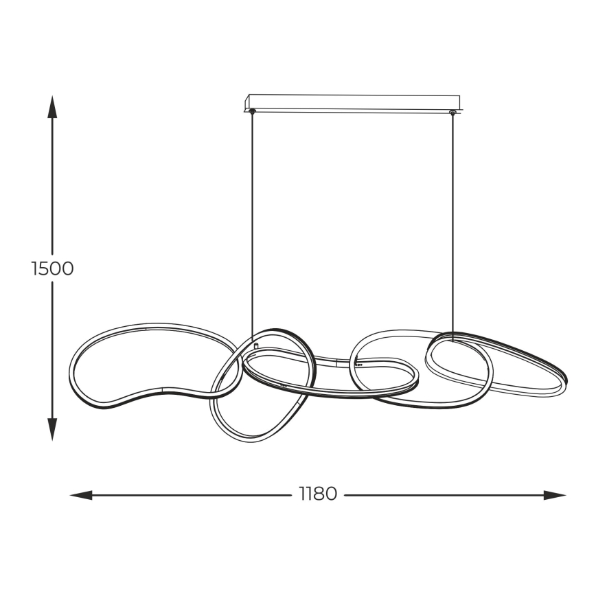 Zuma Line - LED dimmelhető függeszték kábellel LED/56W/230V arany