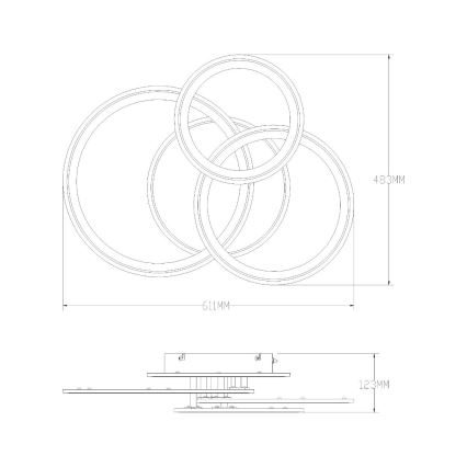 Zuma Line - LED Dimmelhető mennyezeti lámpa LED/55W/230V 3000-6000K fehér + távirányítás