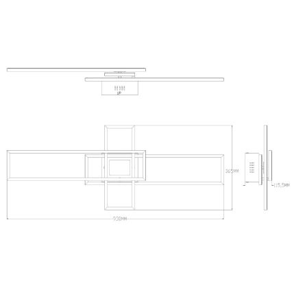 Zuma Line - LED Dimmelhető mennyezeti lámpa LED/55W/230V 3000-6000K fekete + távirányítás