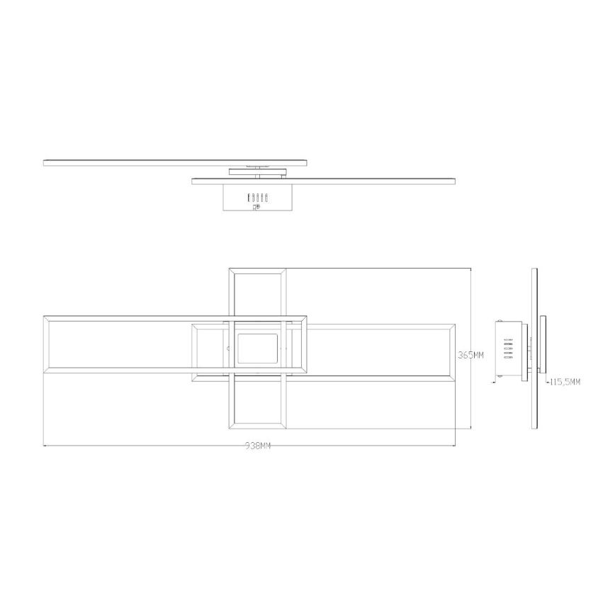 Zuma Line - LED Dimmelhető mennyezeti lámpa LED/55W/230V 3000-6000K fekete/arany + távirányítás