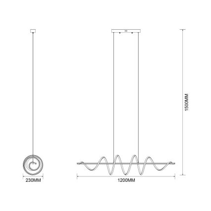 Zuma Line - LED függőlámpa zsinóron LED/60W/230V fekete