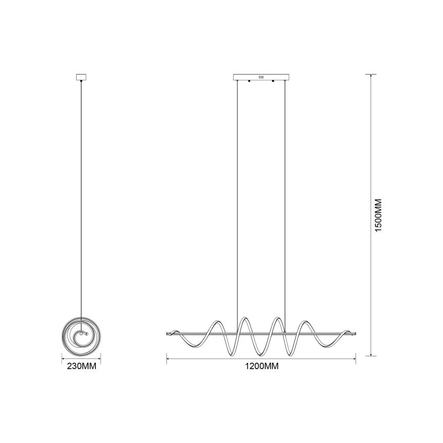 Zuma Line - LED függőlámpa zsinóron LED/60W/230V fekete