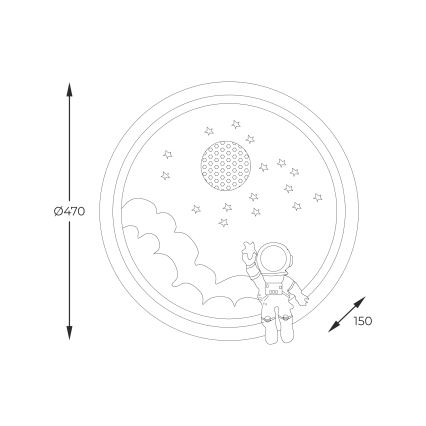 Zuma Line - LED Dimmelhető dětské Mennyezeti lámpa LED/42W/230V 3000/5700K astronaut