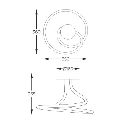 Zuma Line - LED dimmelhető mennyezeti lámpa LED/26W/230V fekete