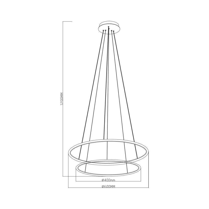 Zuma Line - LED Csillár zsinóron LED/40W/230V fekete