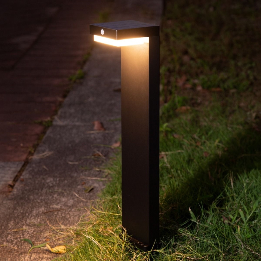 Zuma Line - LED napelemes lámpa mozgás- és alkonyatérzékelővel LED/4,5W/2000 mAh IP44 fekete