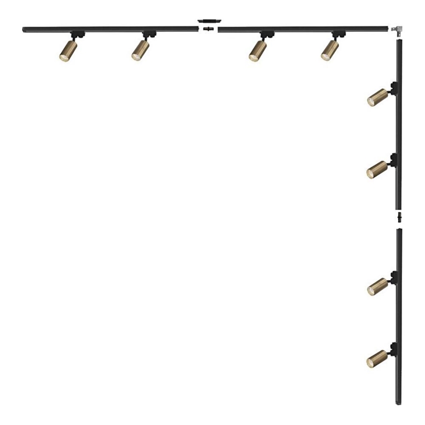 Zuma Line - Sínrendszeres spotlámpa 8xGU10/35W/230V fekete/arany