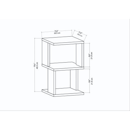 ZUNA éjjeliszekrény tölgy/fehér